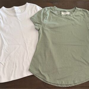 Abercrombie Kids White and Green Short Sleeve Tees